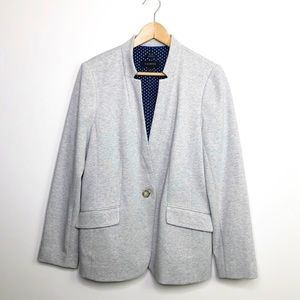 TALBOTS grey Aberdeen inverted collar blazer